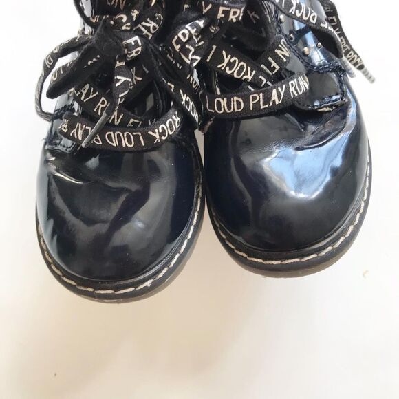 ZARA navy blue patent combat boots VGUC size 22(6.5) - Picture 4 of 6
